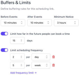 SavvyCal - Buffers Limits