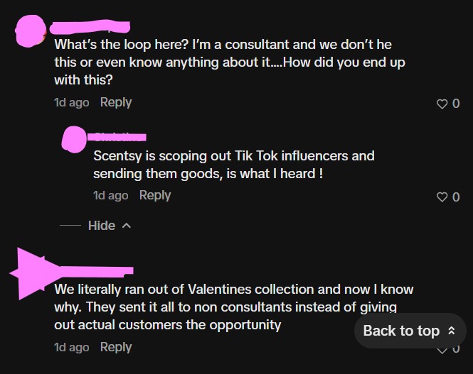 Scentsy Comment Section