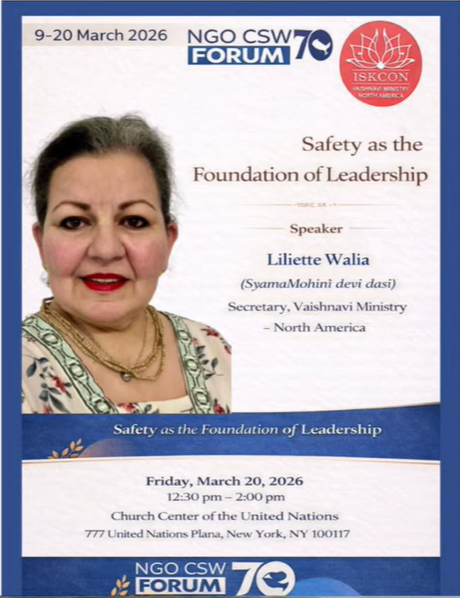 “Safety as the Foundation of Leadership,” UN ISKCON
