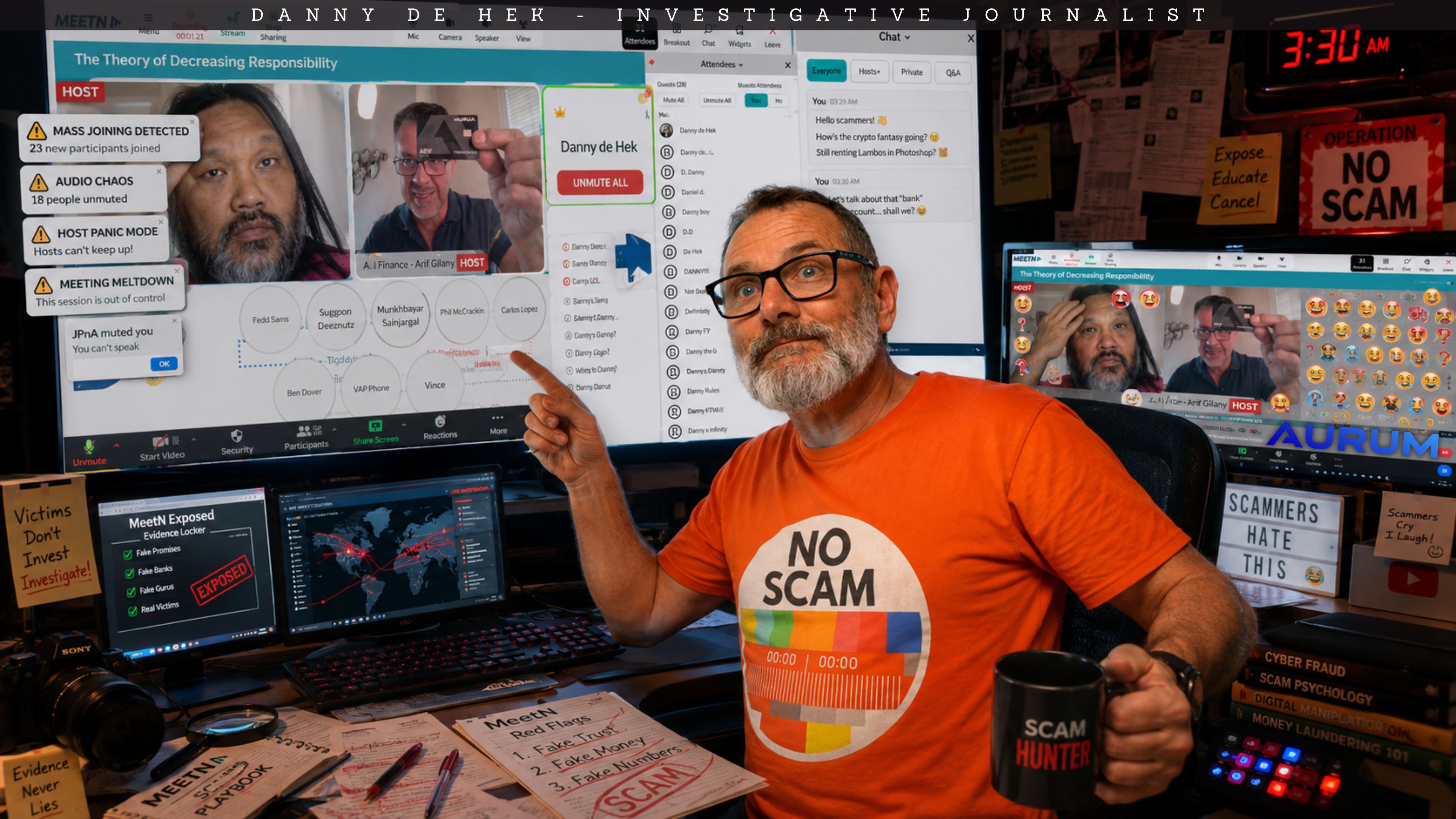 AURUM Neobank Meeting Disrupted: Scam Promoters Lose Control Live