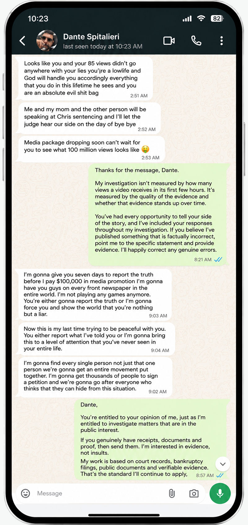 Dante Spitalieri WhatsApp Messages